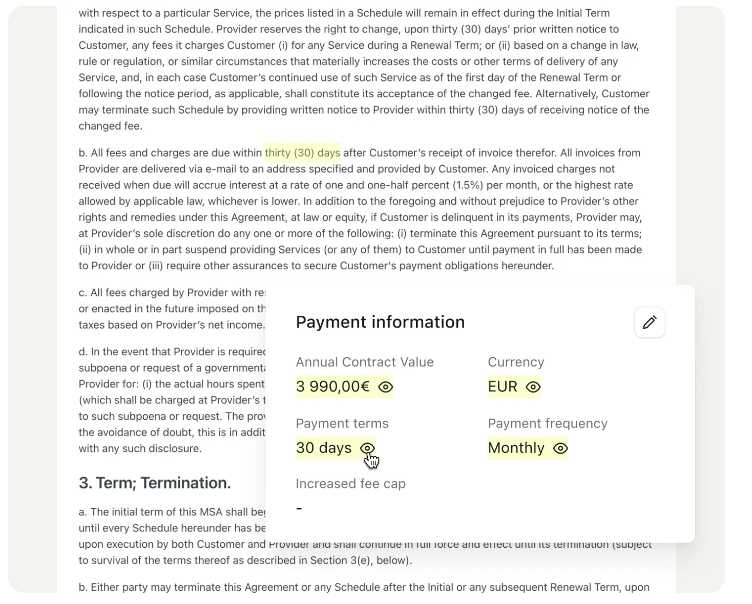 Contract data extraction